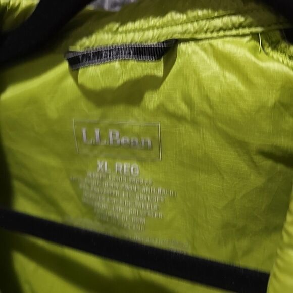 LLBean Primaloft Windbreaker Running Jacket XL Zip Insulated Quilted Sport Green - Picture 4 of 14